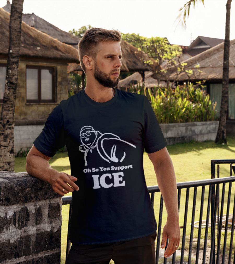 Illinois Punching Nazis Kid Oh So You Support ICE Bold Stencil T-Shirt