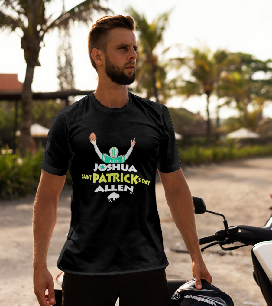 Joshua Saint Patrick's Day Allen Football Celebration With Shamrock And Buffalo T-Shirt