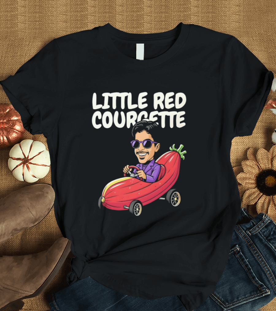 Little Red Courgette Prince Cartoon Funny Car Driving T-Shirt