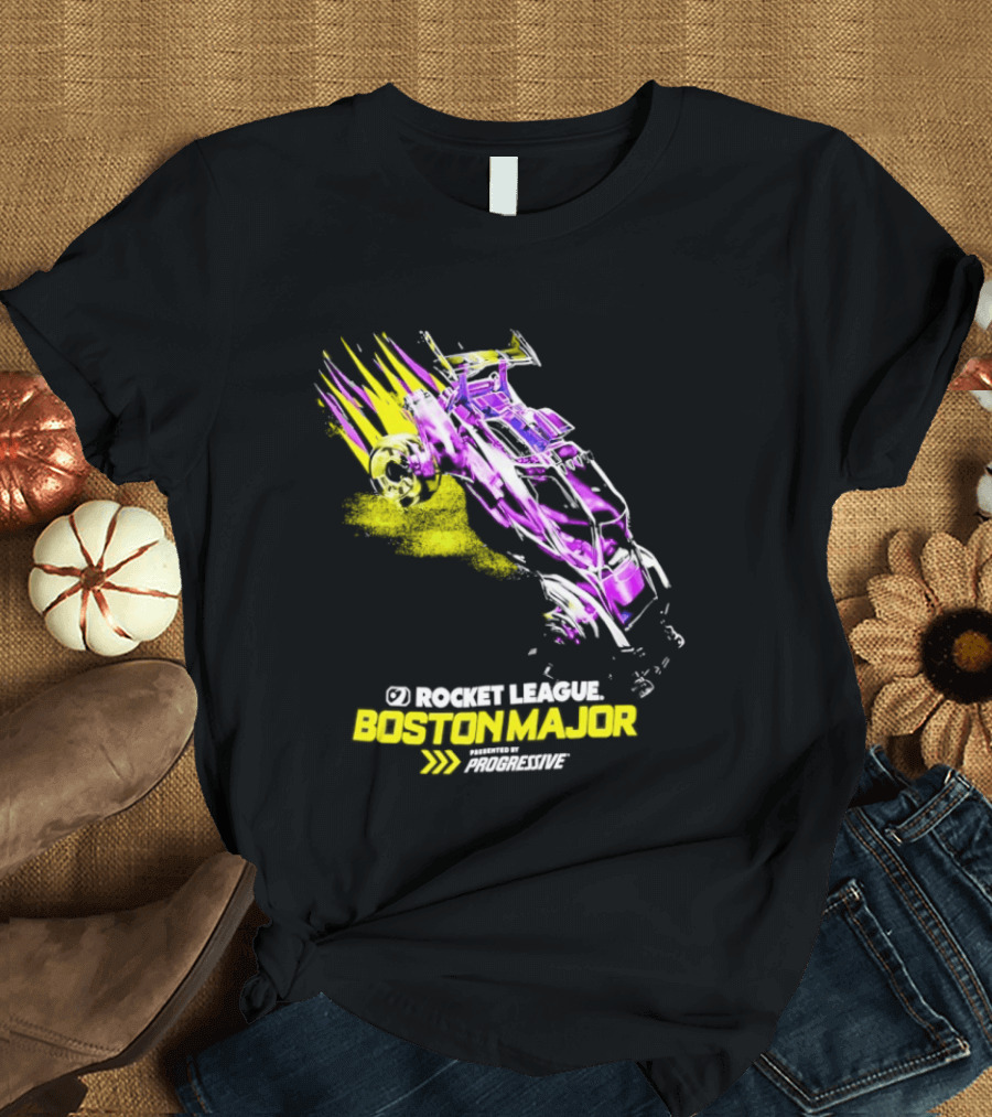 Rocket League Boston Major 2023 Presented By Progressive Colorful Car T-Shirt