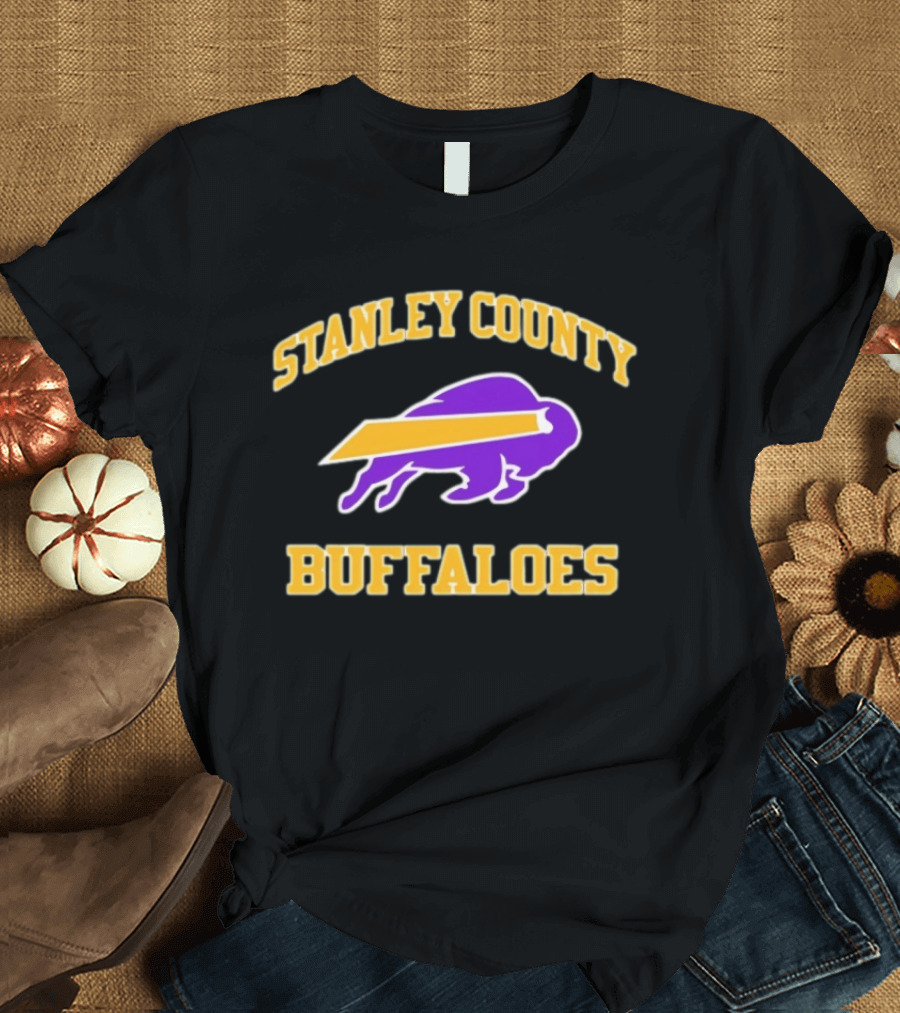 Stanley County Buffaloes Purple And Gold T-Shirt