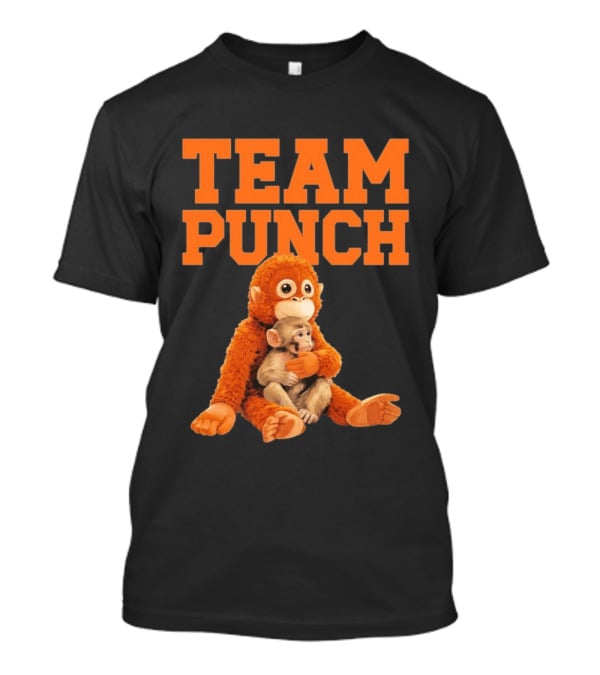 Team Punch Monkey Hugging Plush Toy T-Shirt