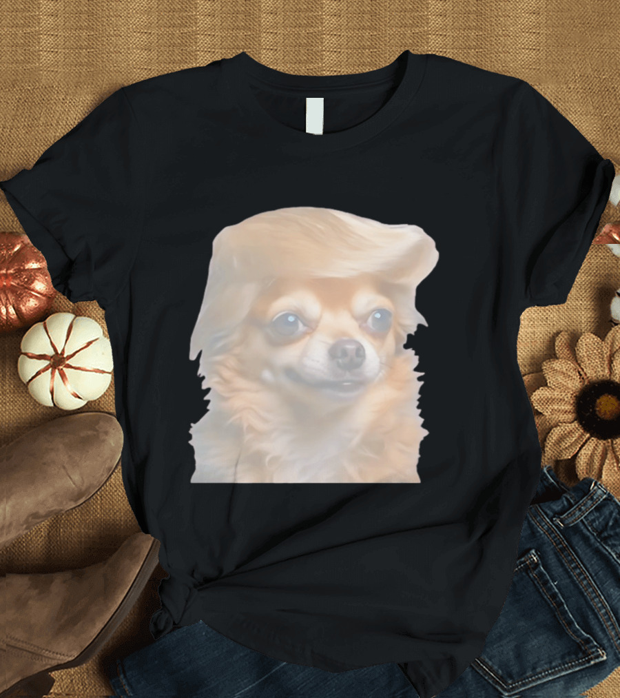 Trump Dog Meme Chihuahua With Hair Wig T-Shirt