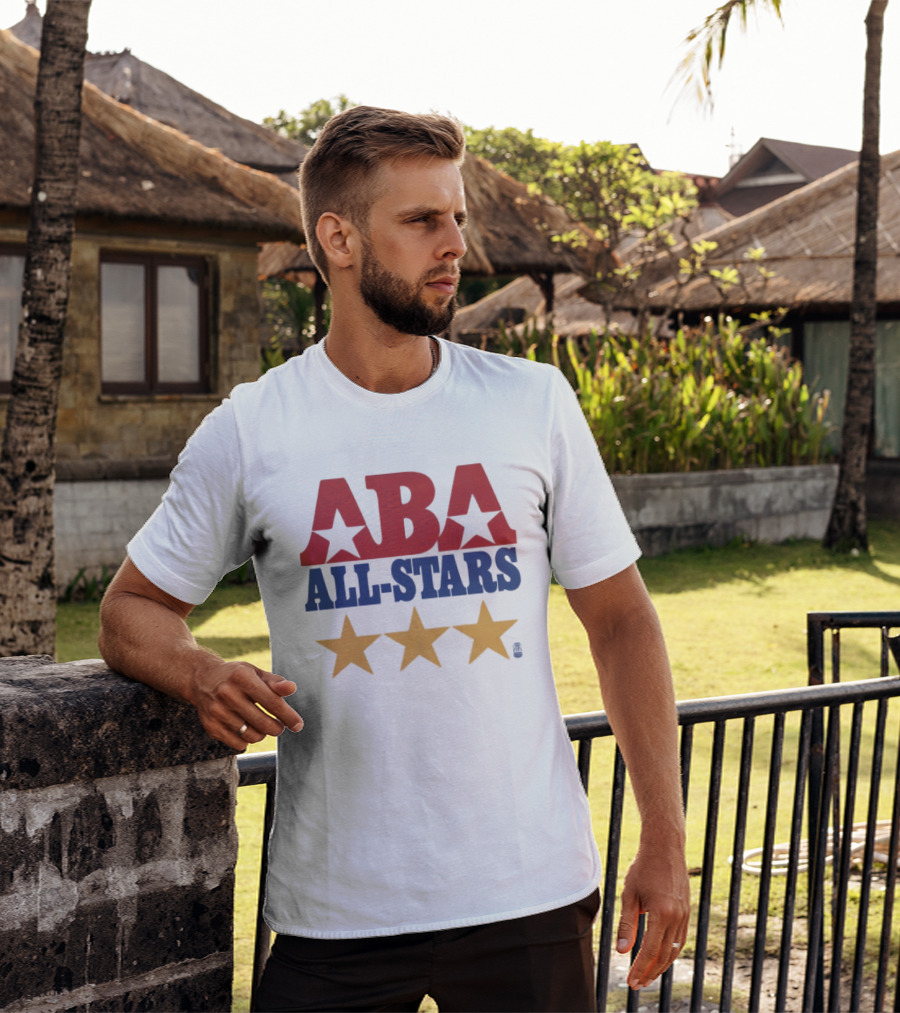 ABA All Stars Three Gold Stars Red Blue T-Shirt