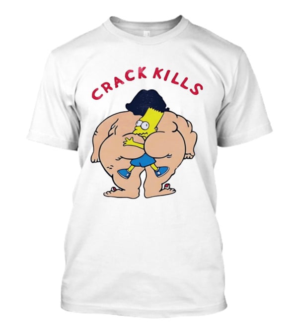 Crack Kills Bart Parody Cartoon Humor T-Shirt