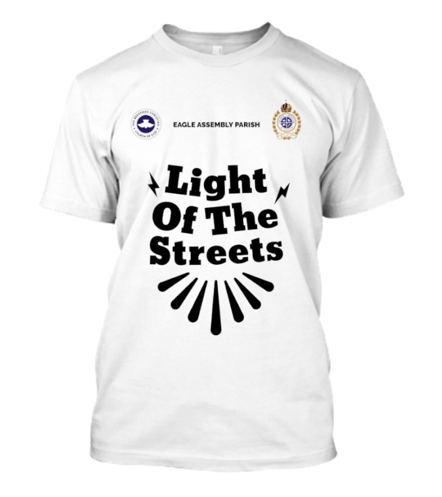 Eagle Assembly Parish Light Of The Streets Badges And Motto T-Shirt
