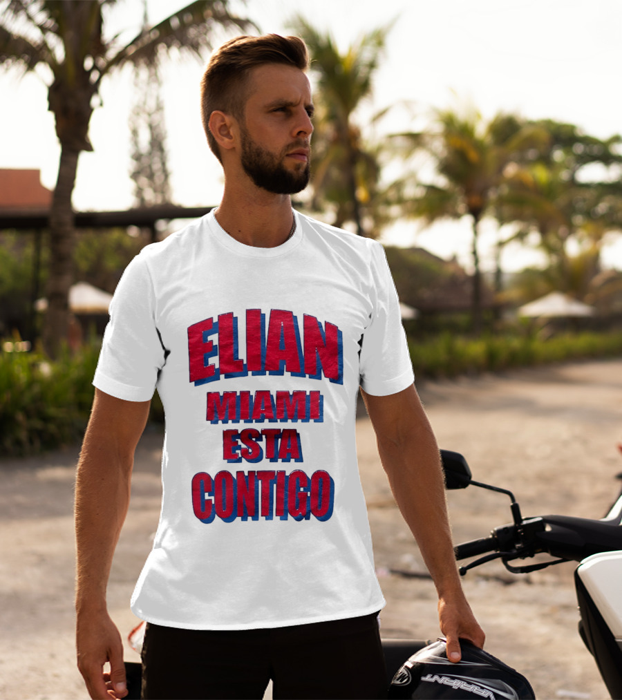 Elian Miami Esta Contigo Red Blue T-Shirt