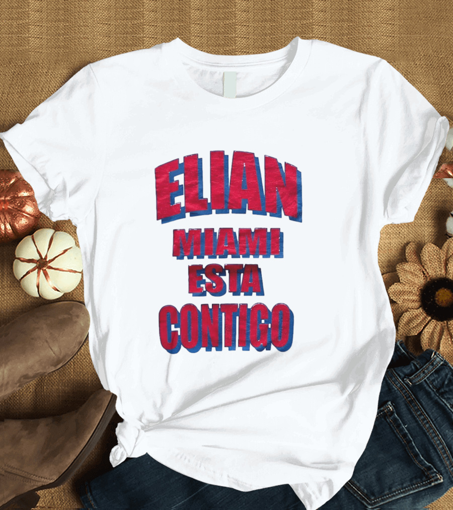 Elian Miami Esta Contigo Red Blue T-Shirt