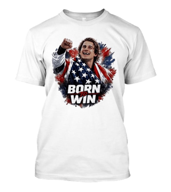 Born To Win Jack Hughes Team USA Hockey Victory T-Shirt
