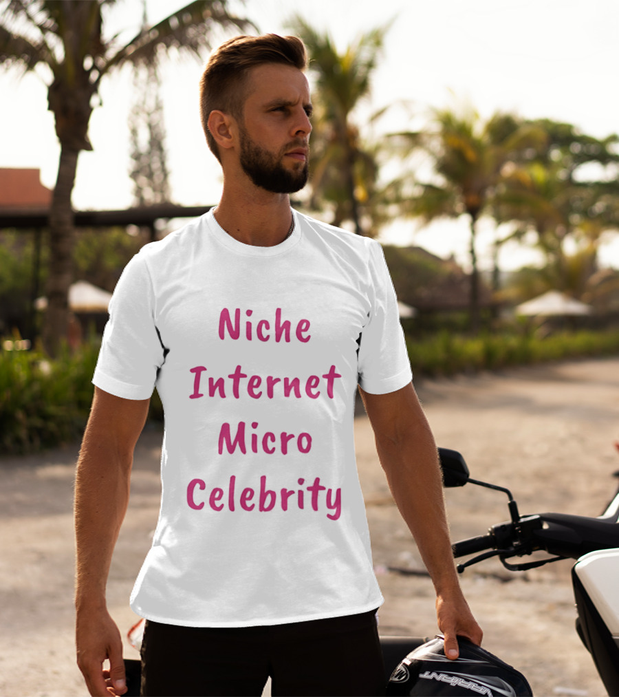 Niche Internet Micro Celebrity Text Bright Pink T-Shirt