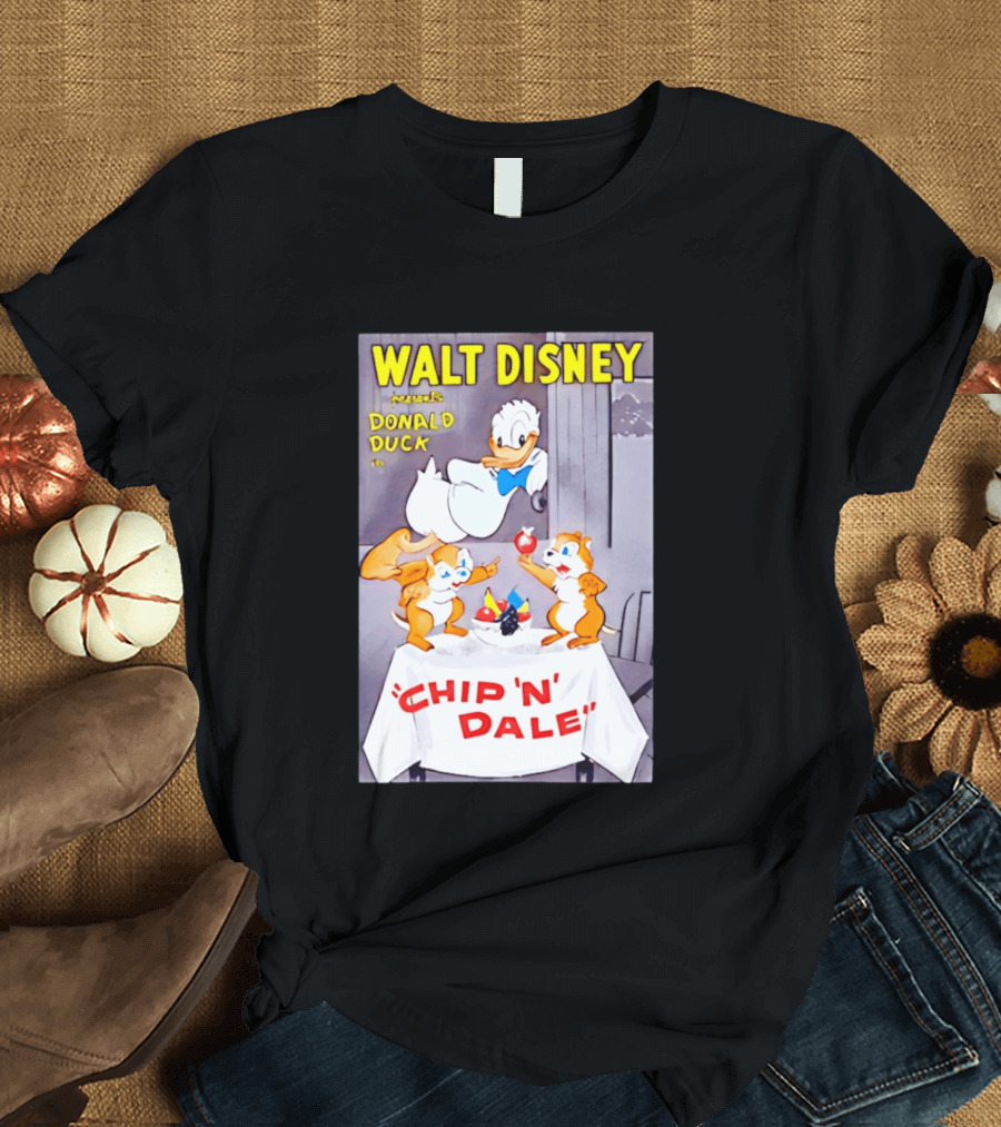 Walt Disney Donald Duck Chip 'N' Dale Vintage Animation T-Shirt