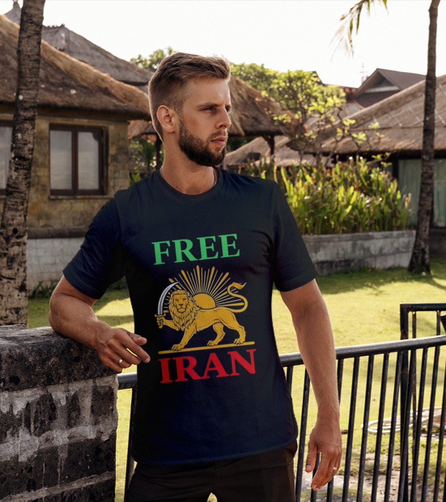 Free Iran Lion And Sun Shir O Khorshid T-Shirt