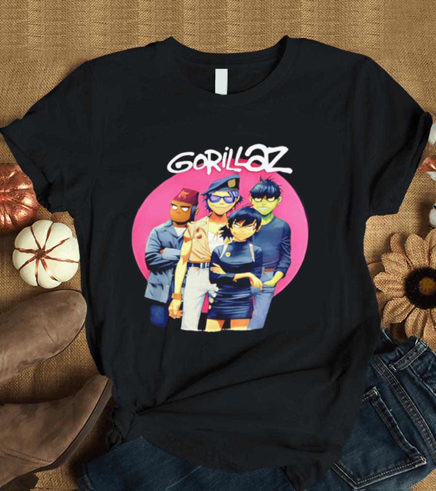 Gorillaz Cartoon Band Characters Group T-Shirt