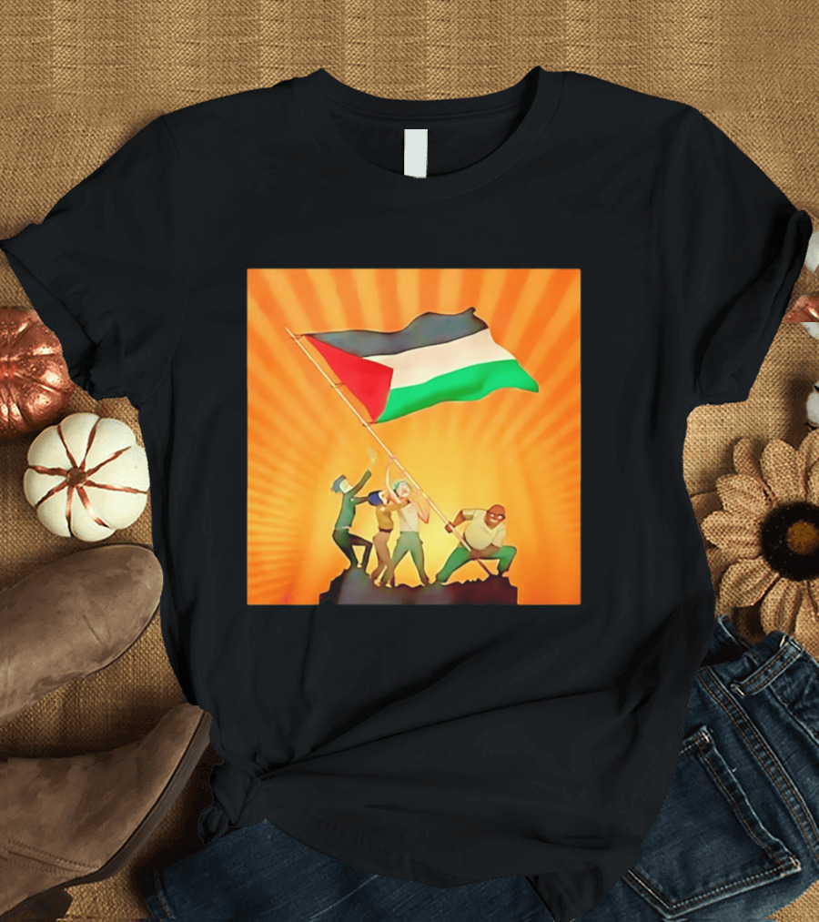 Gorillaz X Together For Palestine Flag Raising T-Shirt