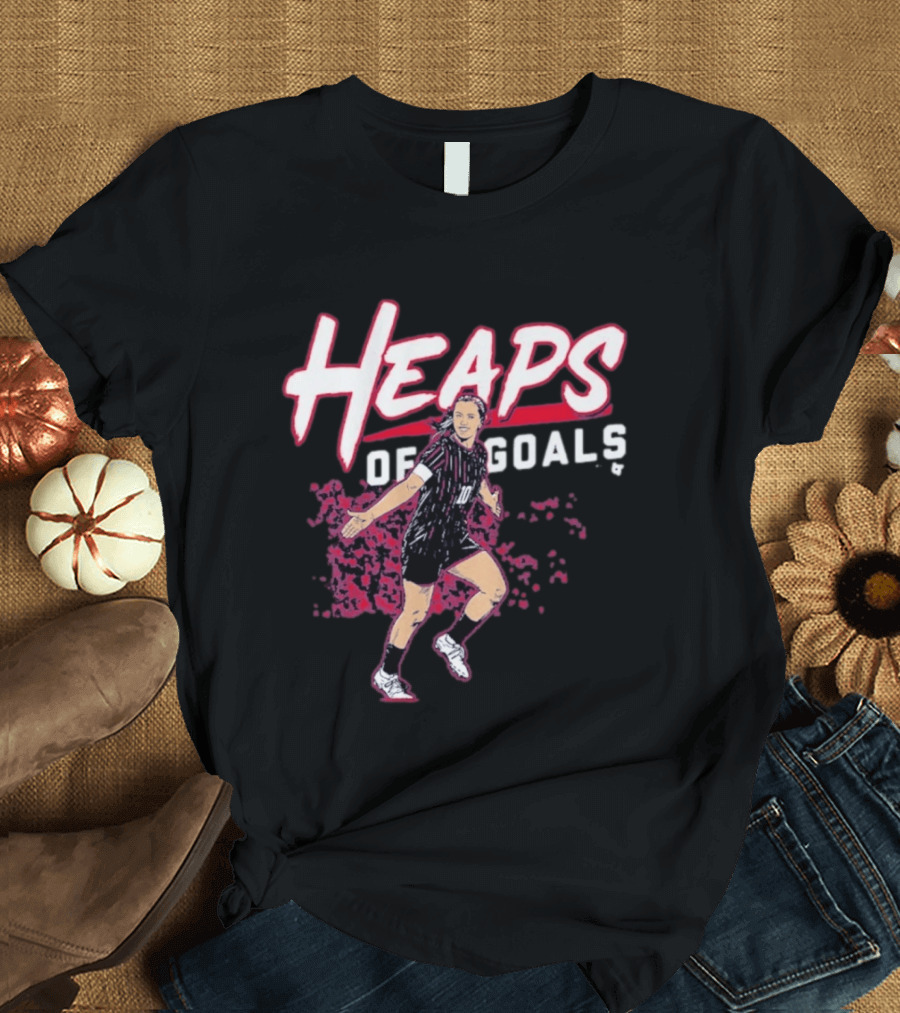 Heaps Of Goals Soccer Player Celebration In Black And Red Jersey T-Shirt