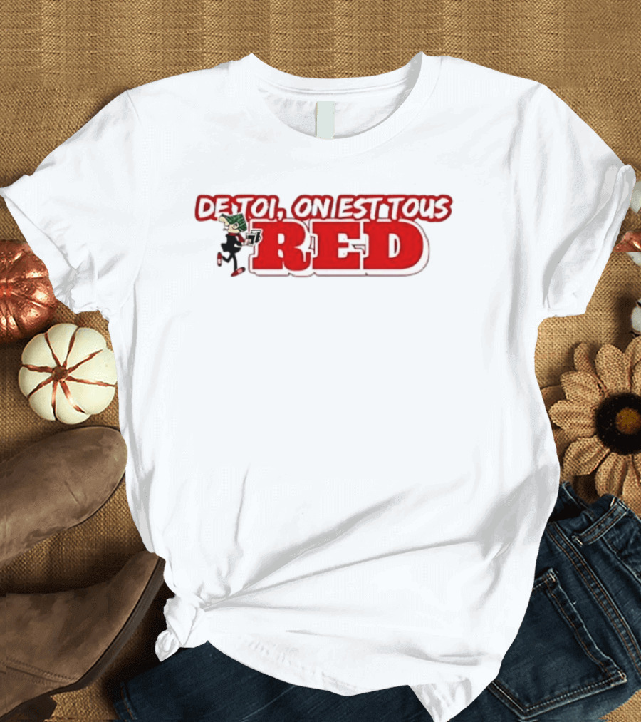 De Toi On Est Tous Red Baseball T-Shirt