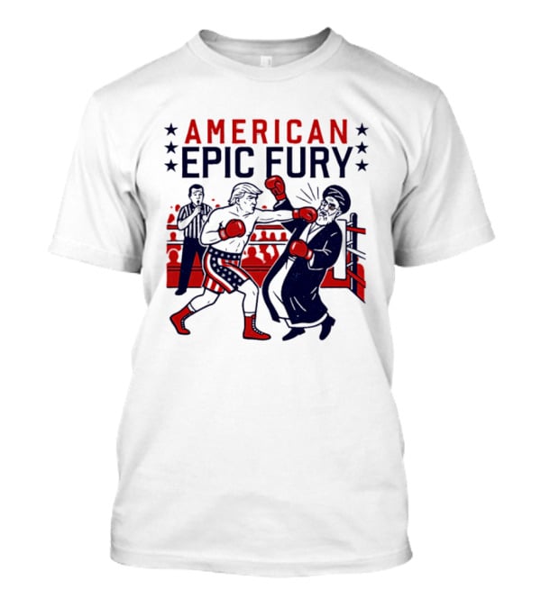 American Epic Fury Khamenei Vs Trump Boxing Showdown T-Shirt