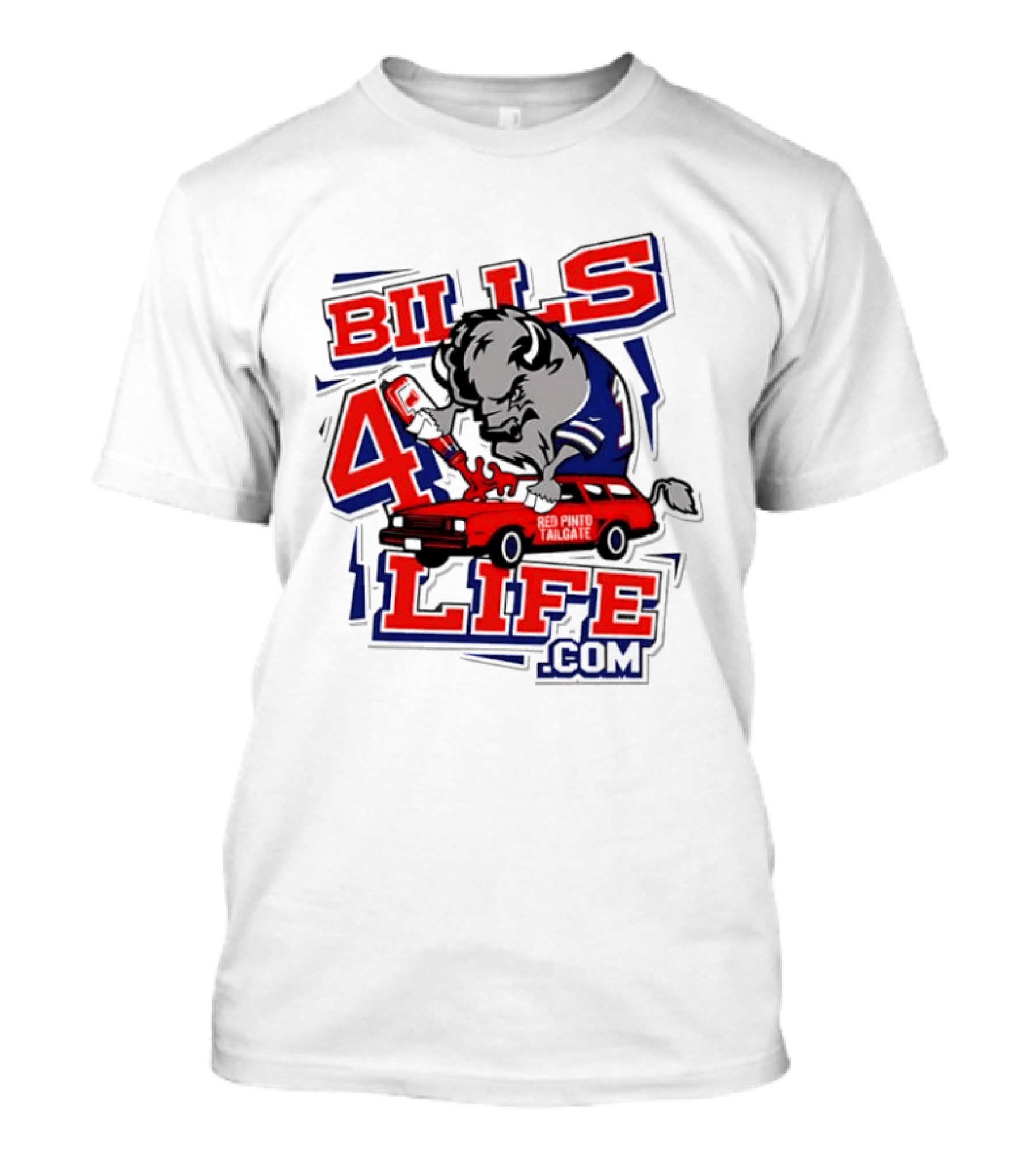 BILLS 4 LIFE COM Buffalo And Jumping Car T-Shirt