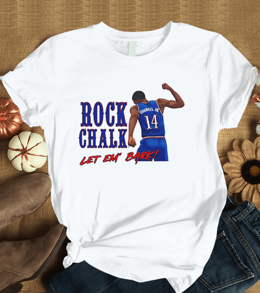 Rock Chalk Melvin Council Jr 14 Let Em' Bark T-Shirt