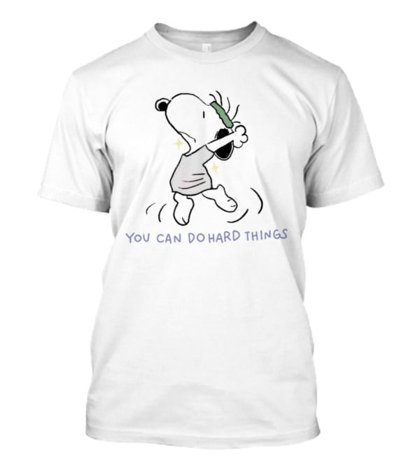 Snoopy You Can Do Hard Things Motivational Peanuts Comic T-Shirt