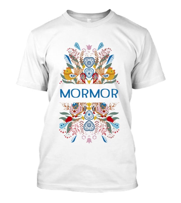 Mormor Swedish Folk Art With Colorful Birds And Floral Motifs T-Shirt