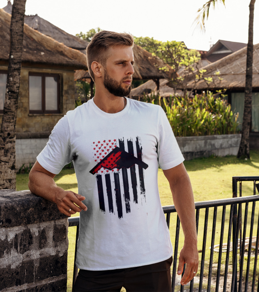 Sprit Carbon Onyx USA Flag Black Red Stars And Stripes T-Shirt