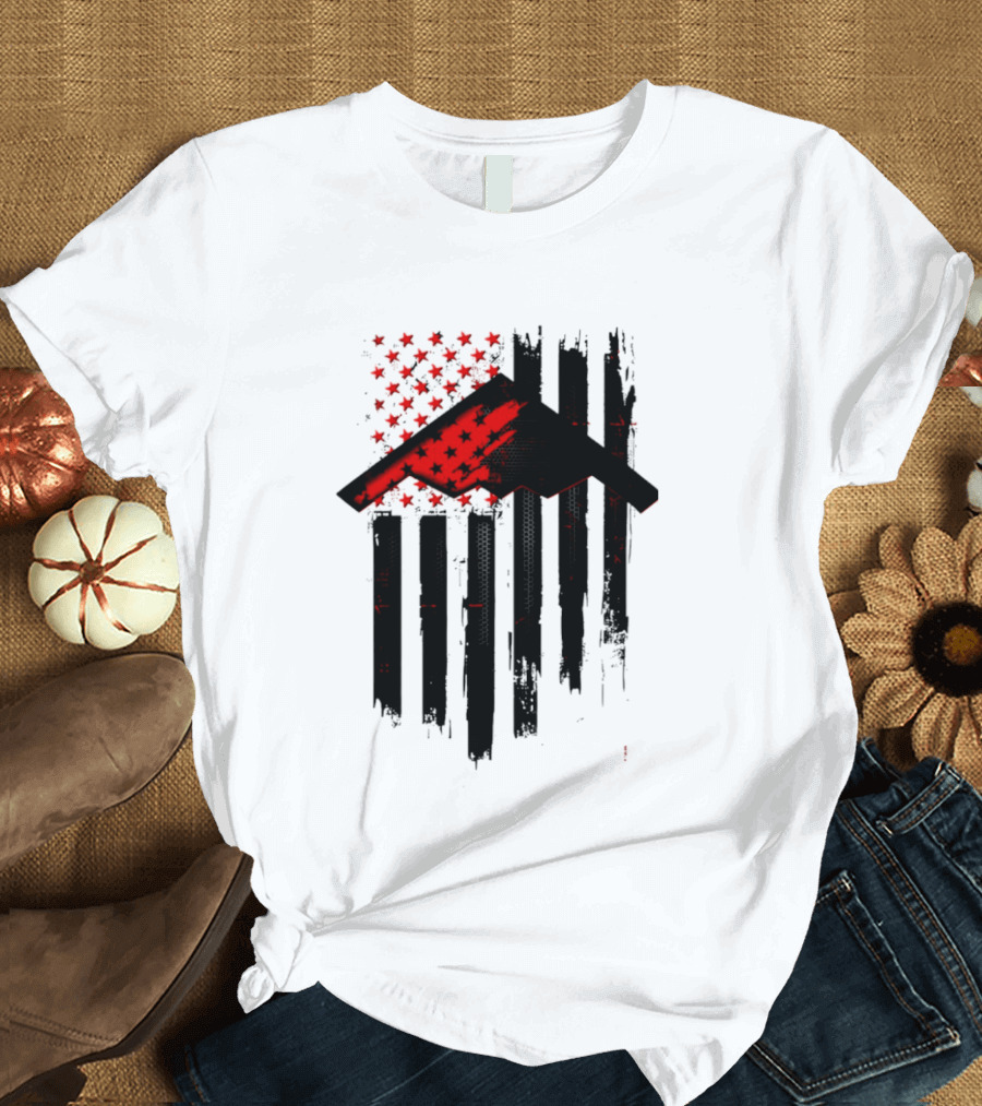 Sprit Carbon Onyx USA Flag Black Red Stars And Stripes T-Shirt