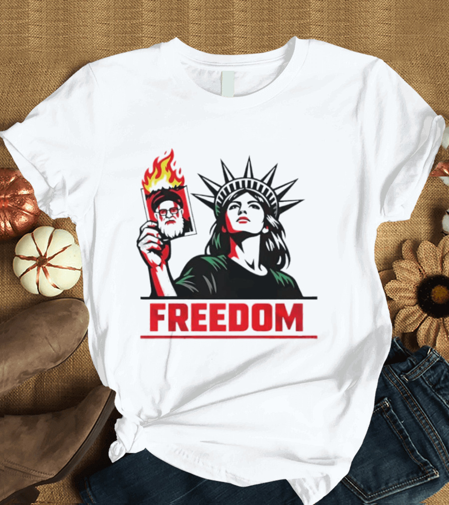 Statue Of Liberty Freedom Flame Sarcastic Political T-Shirt