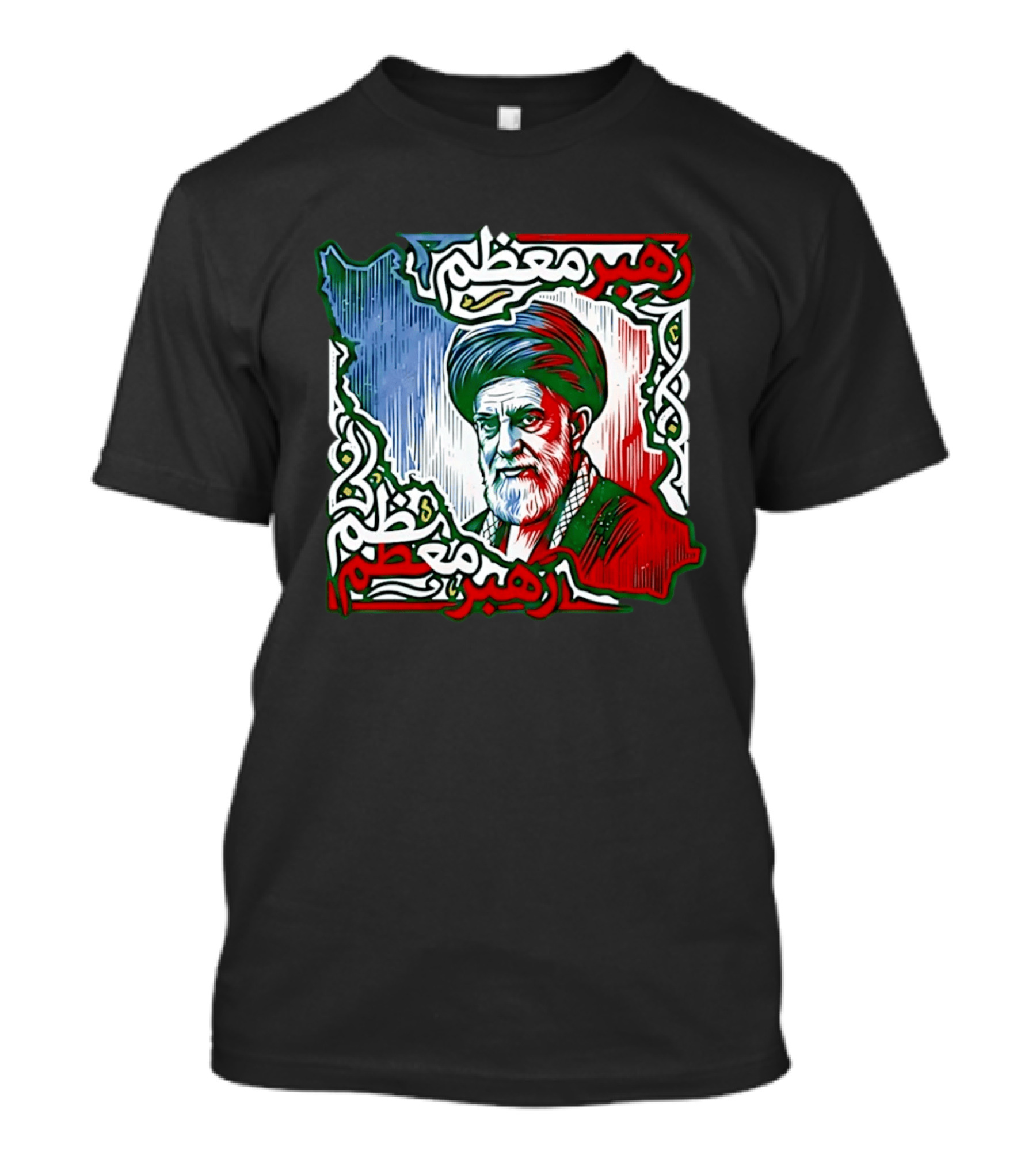 Ali Khamenei Iran Map Persian Patriot رهبر معظم T-Shirt
