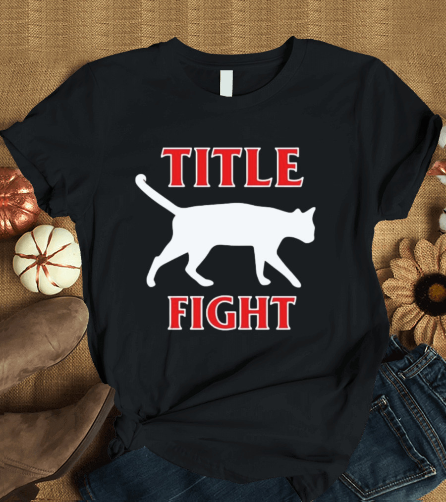 Title Fight Cat Silhouette Bold Red T-Shirt