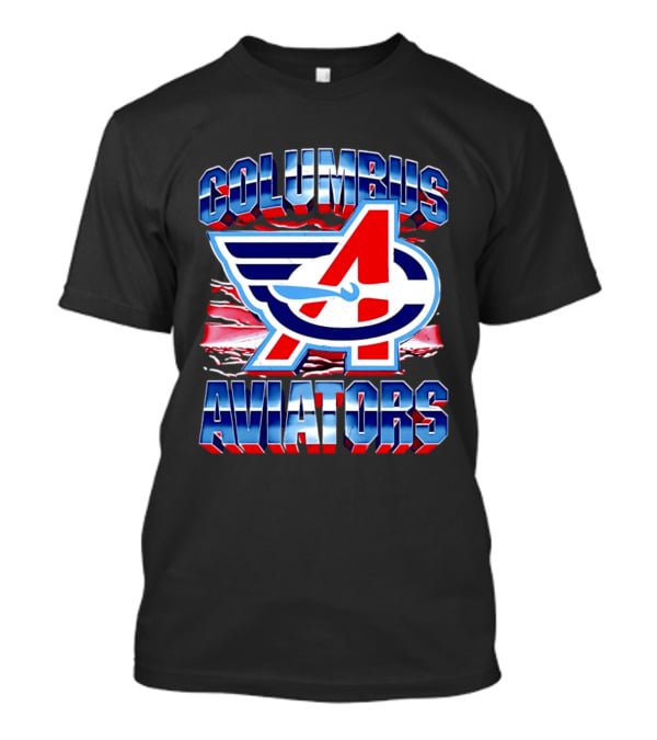 Columbus Aviators A Winged Logo American Flag T-Shirt