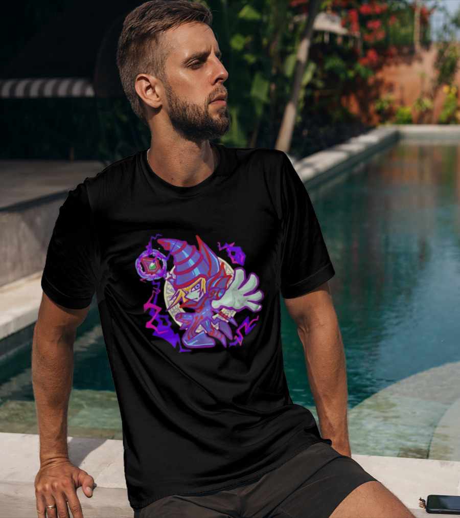 Dark Magician Yu Gi Oh Chibi Style Illustration Mystic Energy Sphere T-Shirt