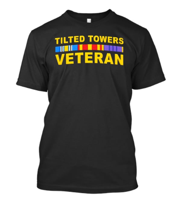 Tilted Towers Veteran Retro Military Ribbon Homage T-Shirt
