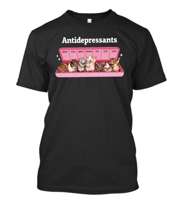 Antidepressants Rat Pill Organizer Weekdays Fun T-Shirt