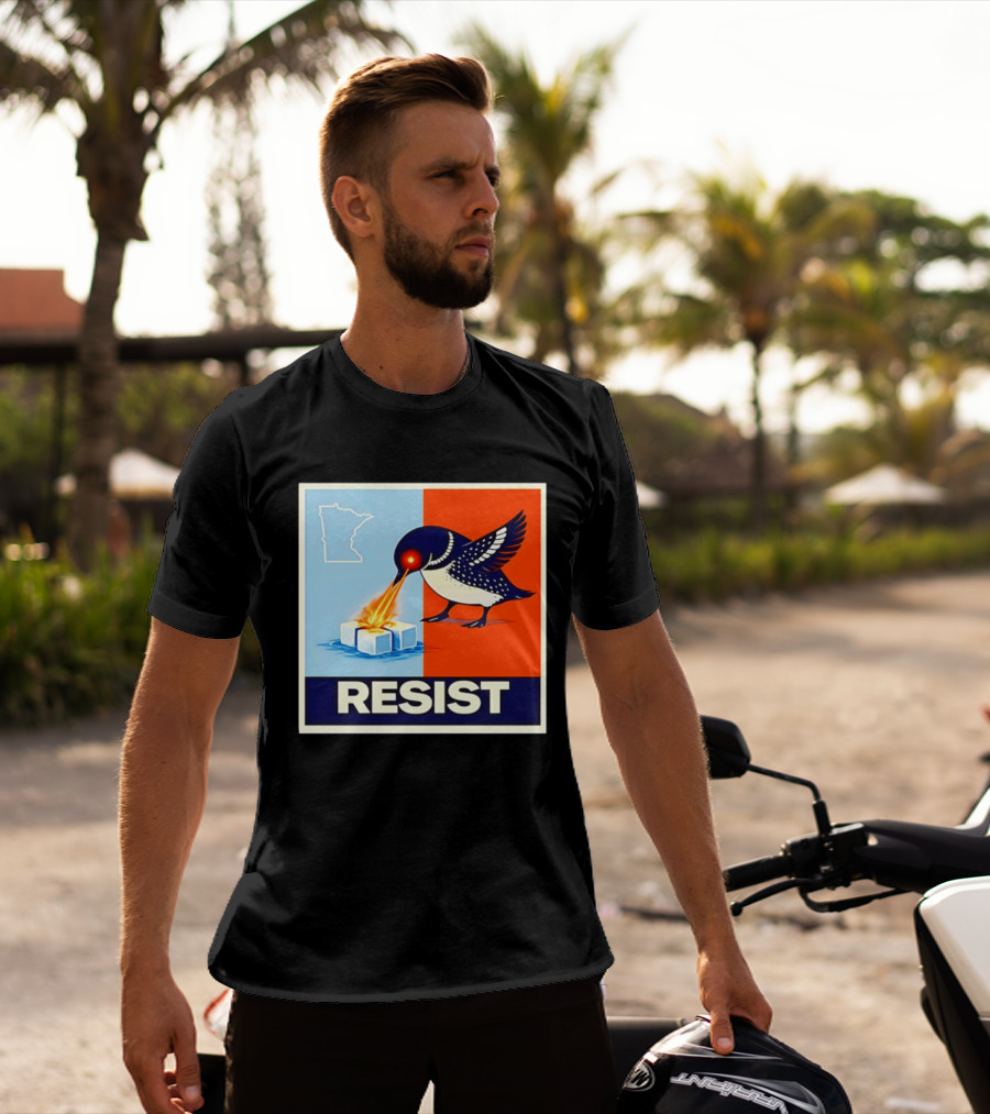 Resist Minnesota Loon Melting ICE Protest T-Shirt