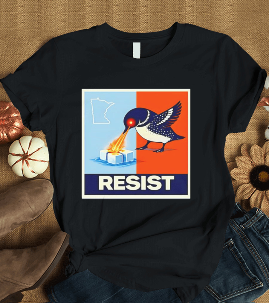 Resist Minnesota Loon Melting ICE Protest T-Shirt