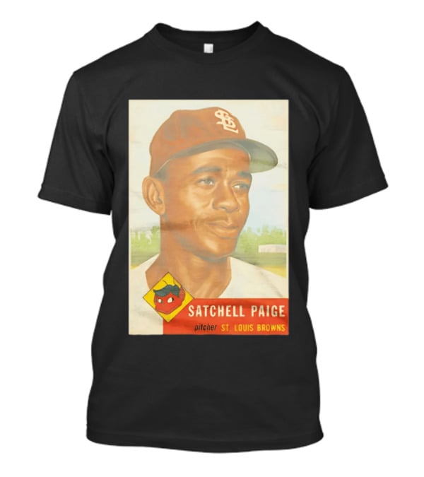 Satchell Paige 1953 Topps St. Louis Browns Pitcher Baseball Card T-Shirt