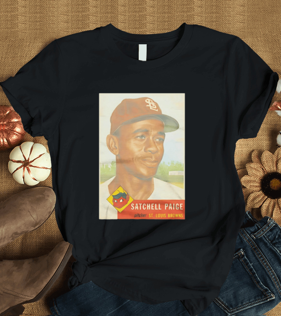 Satchell Paige 1953 Topps St. Louis Browns Pitcher Baseball Card T-Shirt