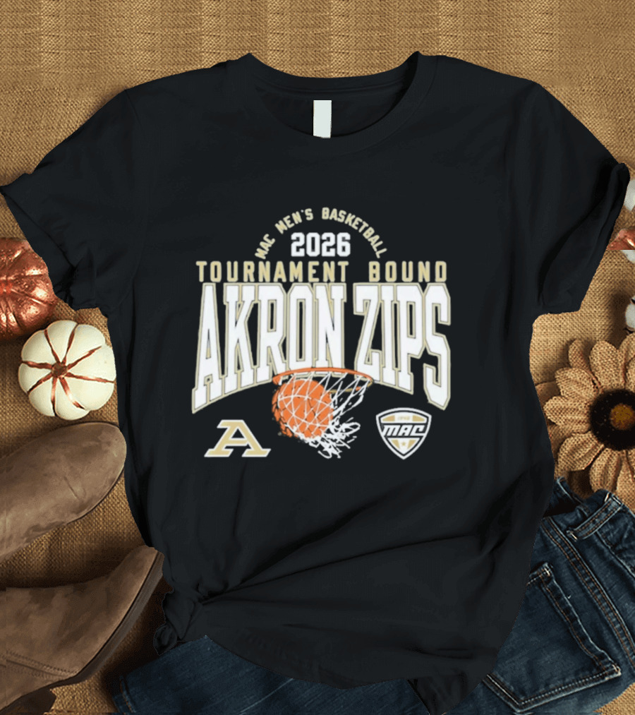 Akron Zips 2026 MAC Men's Basketball Tournament Bound Summit Sportswear T-Shirt