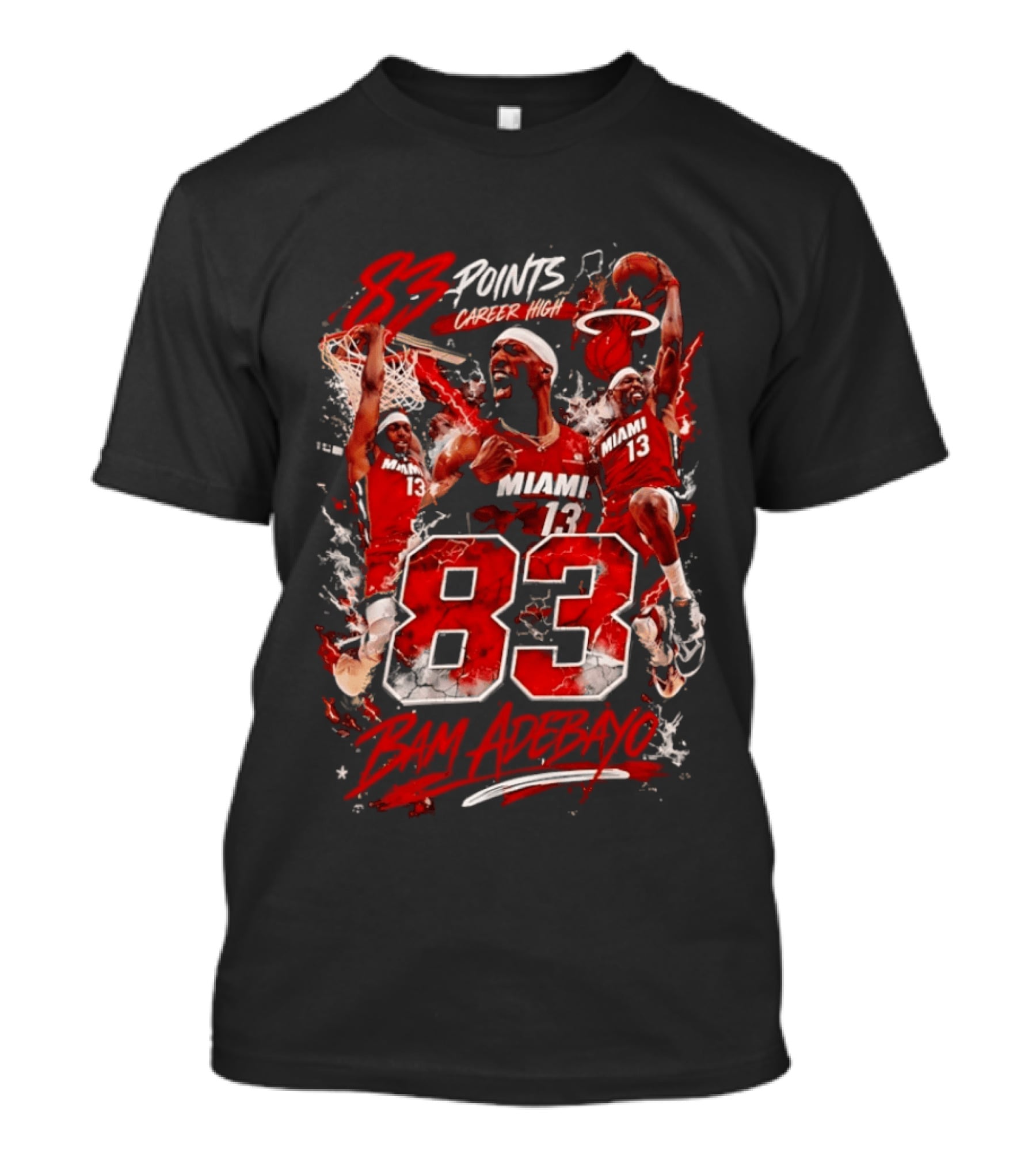 Bam Adebayo Miami 83 Points Career High Player Collage T-Shirt