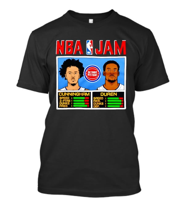 NBA Jam Detroit Pistons Cade Cunningham Jalen Duren Stats T-Shirt