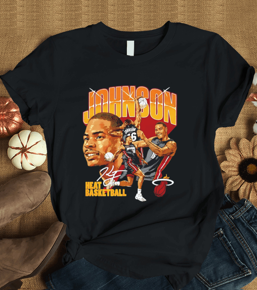 Johnson Miami Heat Basketball Player Collage T-Shirt