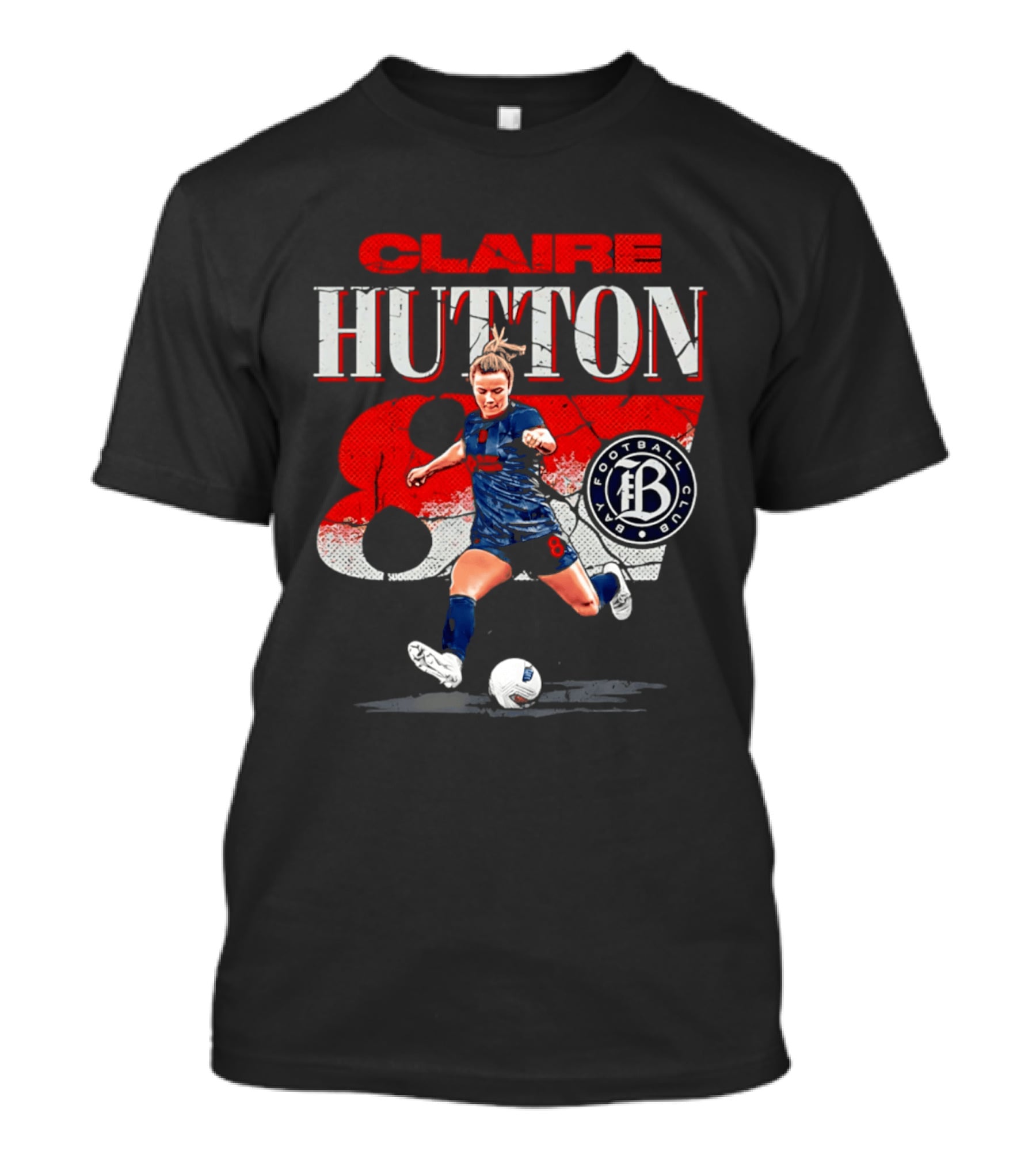 Claire Hutton Bay Football Club 87 Cracked Number T-Shirt