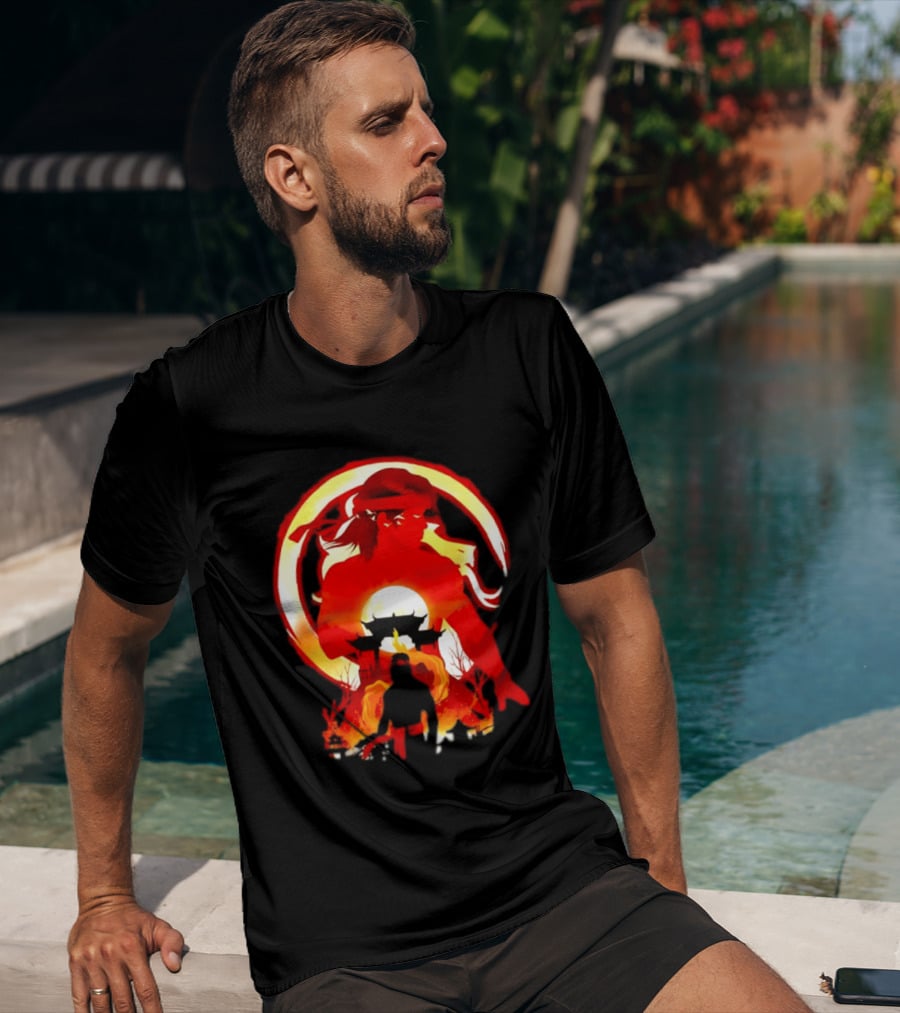 Liu Kang Mortal Kombat Dragon Circle Fire Temple Scene T-Shirt