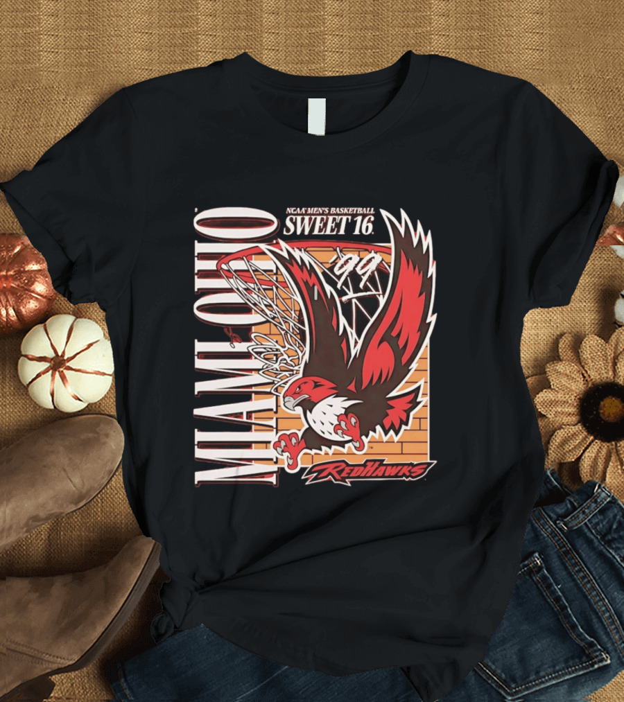 Miami Ohio RedHawks NCAA Men's Basketball Sweet 16 1999 T-Shirt