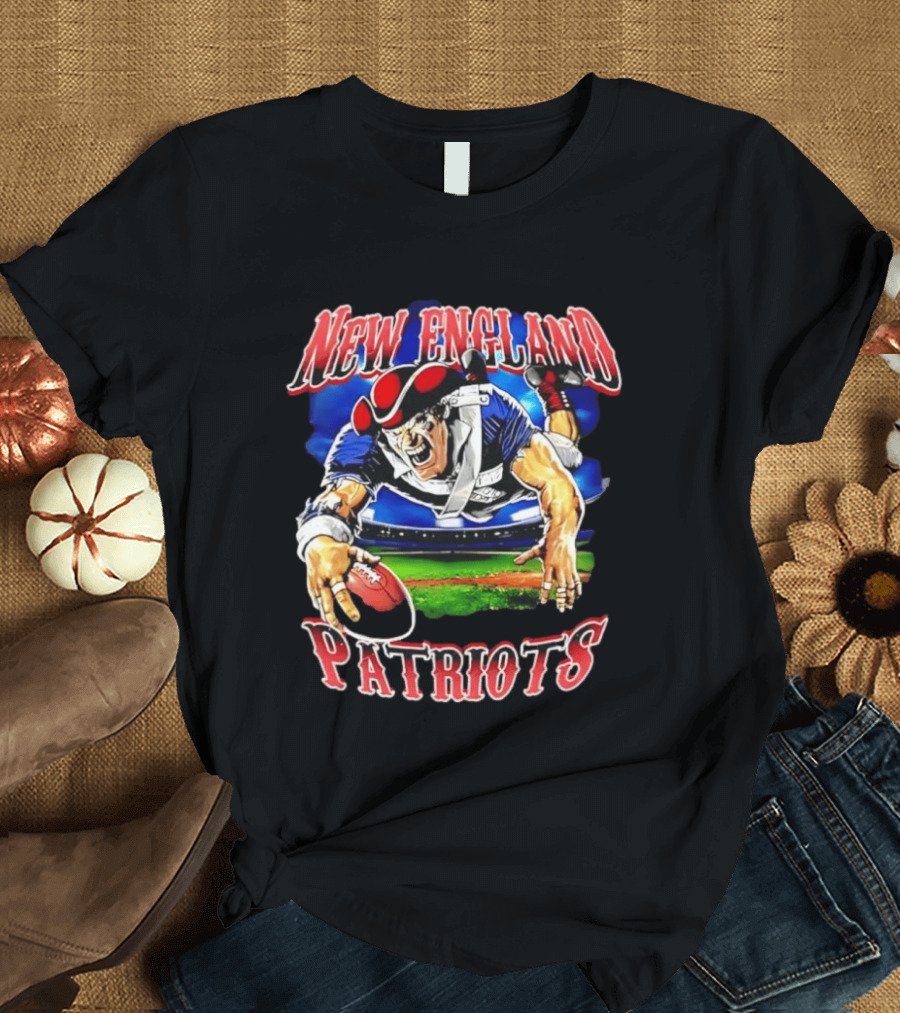 New England Patriots Mascot Diving With Football T-Shirt