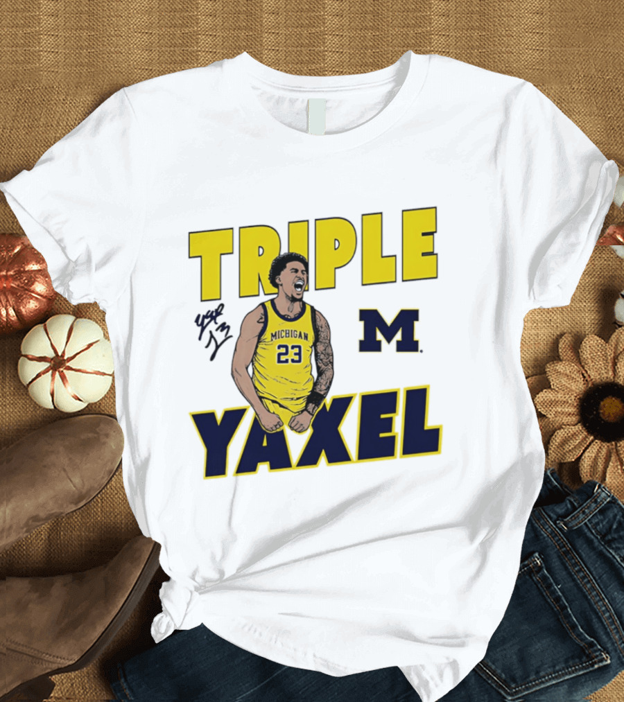Michigan Wolverines Triple Yaxel Basketball Number 23 T-Shirt