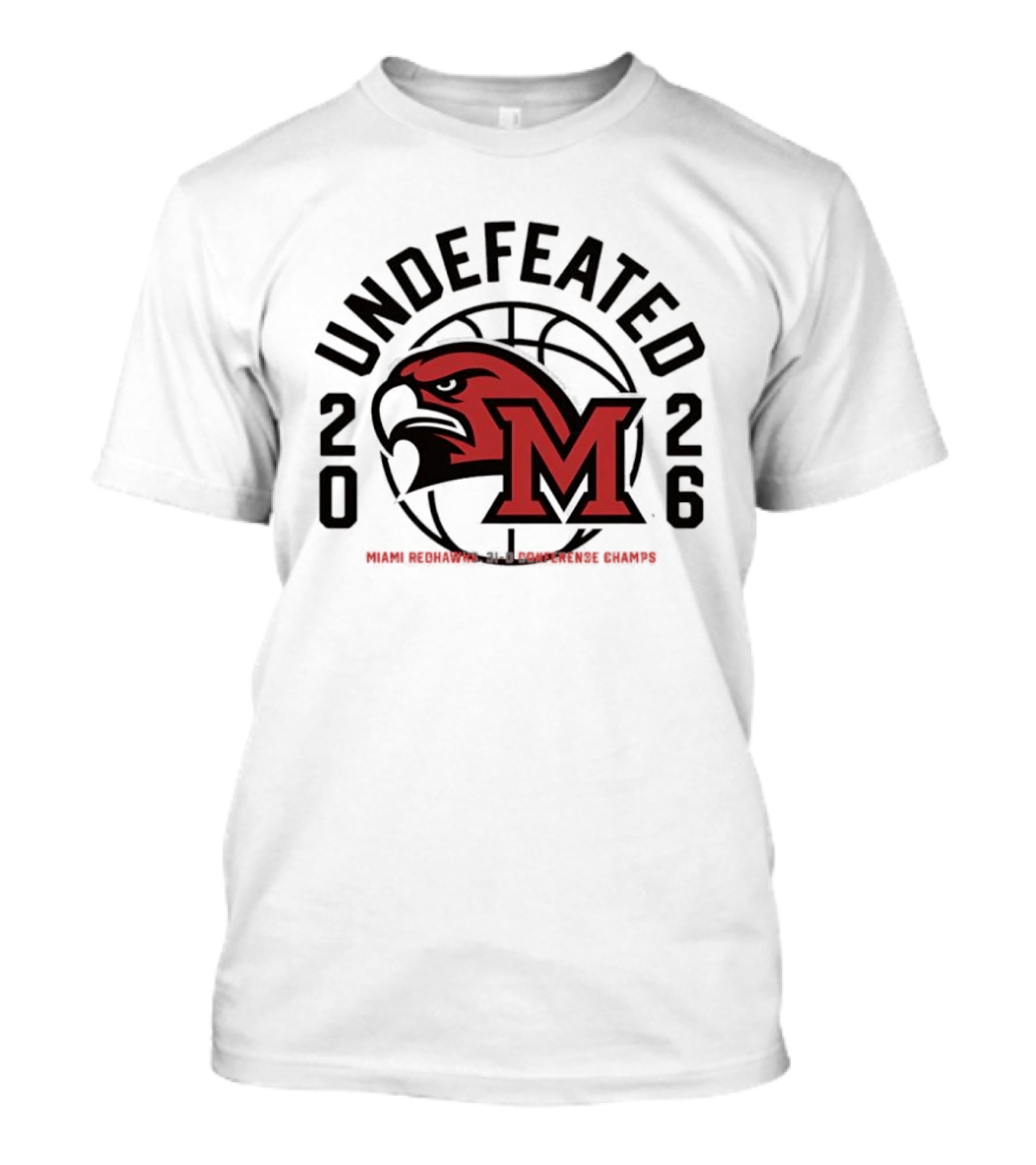 Miami RedHawks NCAA Men's Basketball 2026 Undefeated Season T-Shirt