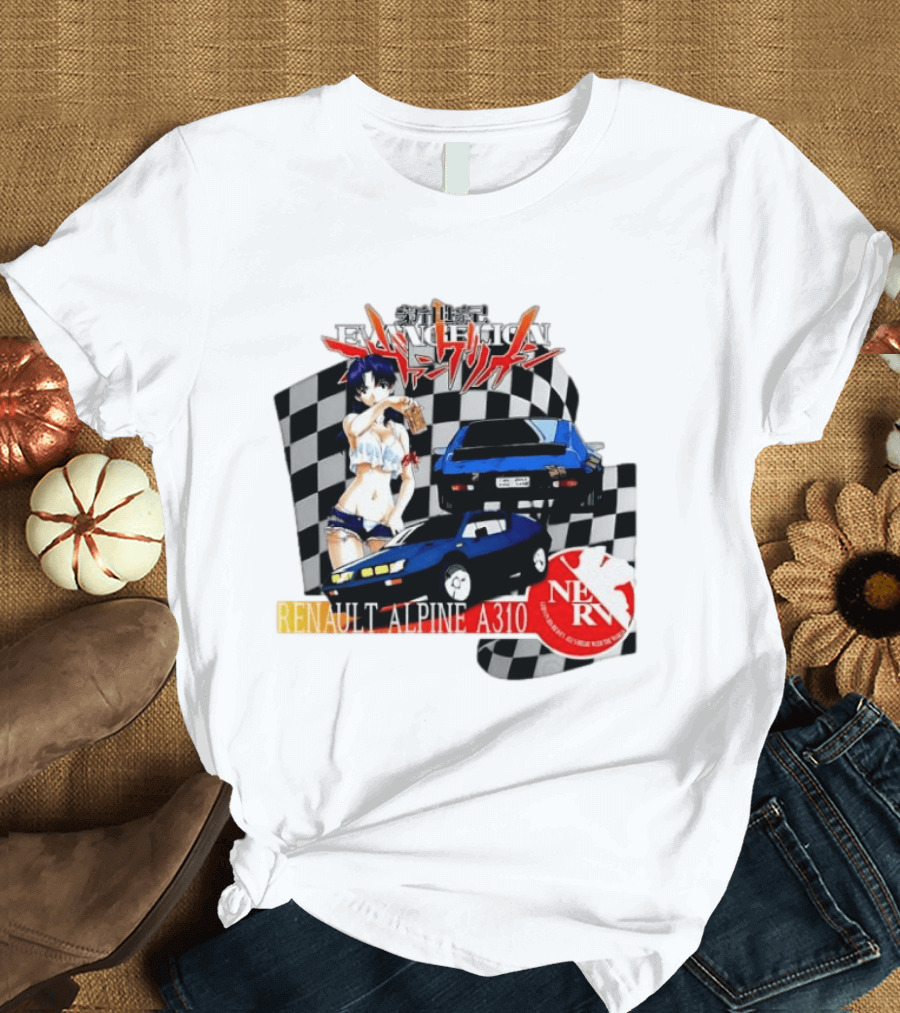 Neon Genesis Evangelion NERV Renault Alpine A310 Racing Anime T-Shirt