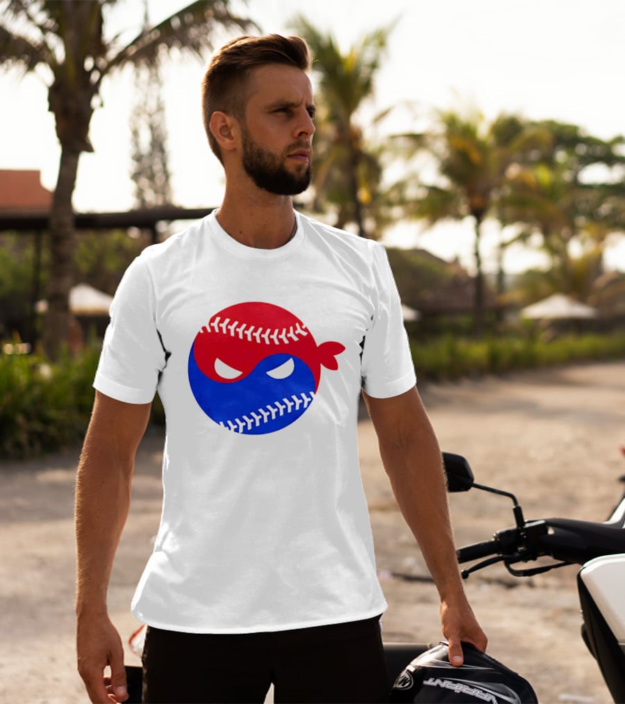 Pitching Ninja South Korea Baseball Yin Yang T-Shirt